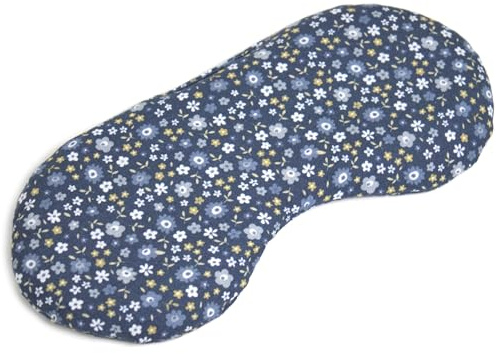 Bio-Bio Augenkissen Blümchen-blau - Kühlmaske & Kühlkissen für die Augen. Die natürliche Alternative zur Gel-Augenmaske - Leinsamenkissen