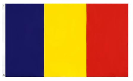 Rockreyoa Bandera de Rumania, 90 x 150 cm, con ojales de latón, bandera de Europa para mástil de bandera de Rumania