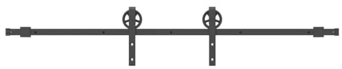vidaXL Schiebetürbeschlag-Set 200 cm Stahl Schwarz