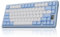 Chilkey ND75 LP Low Profile Aluminum Mechanical Keyboard, 75 Percent Wireless Gaming Keyboard w/Screen, Tri-Mode, Quick Disassembly, RGB Backlit Keyboard for Laptop Office PC (Blue)