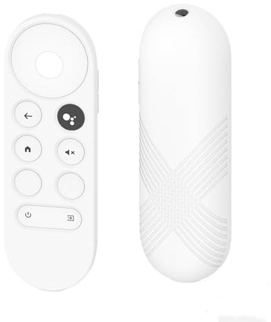 Télécommande en Silicone Compatible avec Chromecast TV 2020, télécommande TV vocale, étui Souple (étui Uniquement) (Blanc)