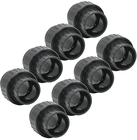 HAF 8X PVC Fittings Verschraubung mit 40mm | Klebemuffe x Klebemuffe | Adapter aus grauem PVC-U | PN16 für PVC Rohr, Poolfitting, Schwimmbad, Poolverrohrung, Druckleitung, Rohrleitung & Teich