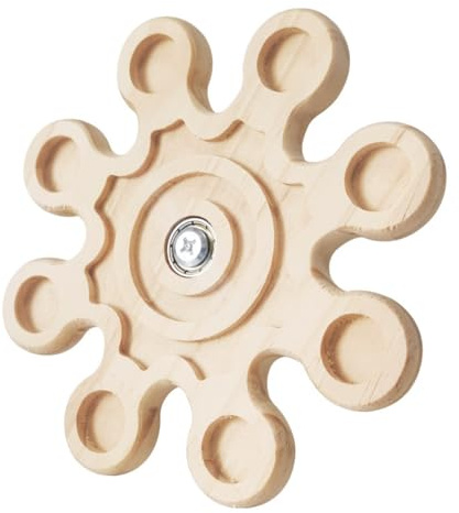 OMEM Chinchilla-Drehteller, drehbares Spielzeug, um Langeweile zu lindern, Zähneknirschen, Nagen, Spielzeug, Kaninchen, Schneeflocke, Holzspäne (Schneeflocke)