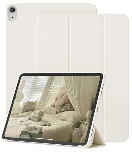 GKABXY Pour iPad Air 11 Pouces Housse M3 (2025) / M2 (2024), iPad Air Coque 5ème Génération / 4ème Génération 2022/2020 10.9 pouces [Prise en charge Touch ID et Auto Wake/Sleep ], Blanc