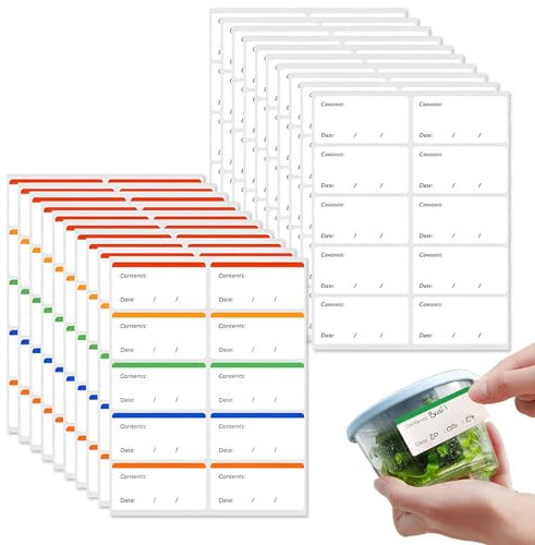 200 Stück Gefrieretiketten Selbstklebend Ablösbar,6x3cm Ablösbare Etiketten Ohne Rückstände Gefrieretiketten zum Beschriften,Tiefkühletiketten für Gefrierdosen Lebensmitteldatum Küche Marmelade