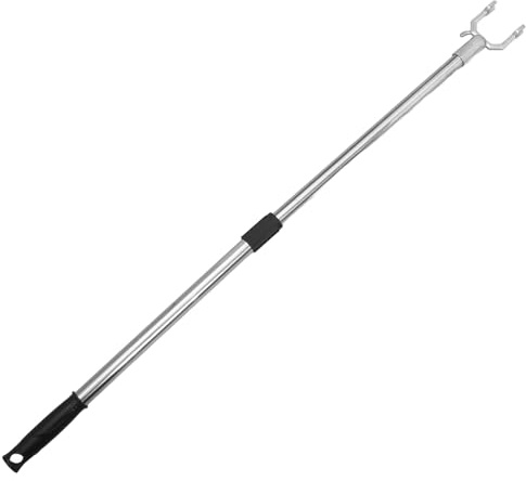 EXAOMBLE Tenedor de ropa para colgar en seco, barra telescópica para armario, gancho grande, soporte para tendedero, armario telescópico ajustable retráctil