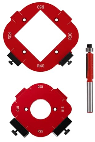 SEESUNO Corner Rounding Jig for Router, 8 Sizes Radius Template Guide (r10/r15/r20/r25/r30/r35/r40/r50)