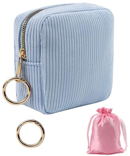 BATHRINS Tampon Aufbewahrung Binden Aufbewahrung | Reißverschluss Kleine Tasche für Hygieneartikel, Erste Periode Mädchen Notfalltasche Schule, Tragbare Perioden-Tasche (Blau)