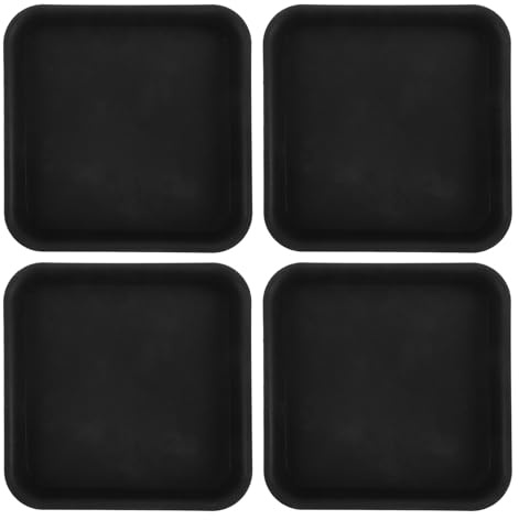 SEWACC 4 Stück-Pack Quadratische Pflanzuntersetzer Mit Struktur Verdickter Kunststoff 32cm Wasserauffangschalen Für Blumentöpfe Balkon Garten rutschfest Bodenschonend Innen Und Außen