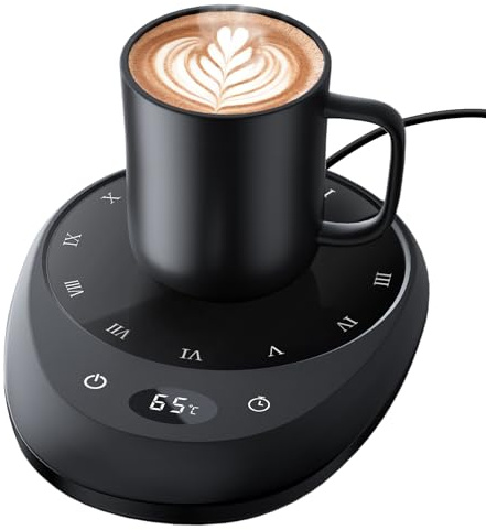 MEION Coffee Mug Warmer for Desk, Coffee Cup Warmer, 4 Temp Settings & 1-12H Timer, Coffee Warmer with Auto Shut Off Smart Gravity Sensor, Beverage & Candle Warmer Coffee Gifts Accessories(Black)