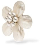 Purelei Pearly Flower Charm für Damen, Edelstahl Anhänger mit Muschelperlen, floraler Charm mit verstecktem Karabiner