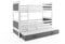 Interbeds Etagenbett Hochbett RICO 3 (für DREI Kinder) 160x80cm Farbe: weiβ; mit Matratzen und Lattenroste (grau)