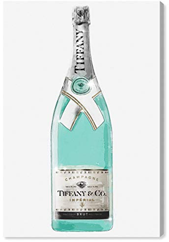 The Oliver Gal Artist Co. Drinks and Spirits Premium Wall Art Leinwanddrucke Priceless Champagne, Heimdekoration, 25,4 x 38,1 cm, Blau, Weiß