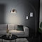 cagü Design Retro Lounge Bogenlampe LUXX Chrom gebürstet mit Marmorfuß Schwarz 170-210cm Höhe verstellbar