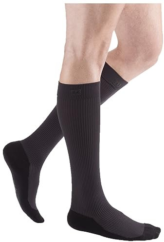medi mediven active Kompressionsstrümpfe | Kompressions-Kniestrümpfe mit Fersenverstärkung | KKL 2 | Anthrazit | Größe: VII | Geschl. Spitze | Normal