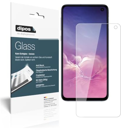 dipos 2x Displayschutzfolie 9H klar für Samsung Galaxy S10e | Bricht und splittert nicht, kein Echtglas, Anti-Shock, passt perfekt, kratzfest, blasenfrei, hüllenfreundlich, selbstklebend
