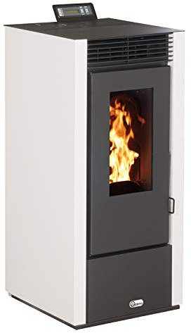 OPTIMO Poêle à granulés carré étanche USTICA Blanc 14kW