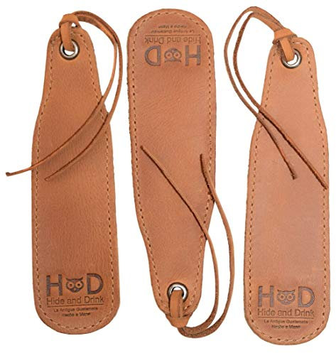 Hide & Drink, Leather Bookmark Page Marker for Book Lovers, Page Turners, Travel Readers, Literature Fans, Book Club Gifts Handmade 101 Year Warranty (Single Malt Mahogany)