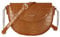 David Jones - Damen Kleine Krokodil Umhängetasche - Frauen Schultertasche PU Leder Halbe Runde Halbmond - Messenger Crossbody Bag Pochette Clutch Citytasche Abendtasche Mode Elegante - Cognac Braun
