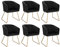 WOLTU Esszimmerstühle 6er Set Küchenstuhl Polsterstuhl Schminktisch Stuhl Wohnzimmerstuhl, Sessel mit Armlehne, Sitzfläche aus Samt, Metall Gold Beine, Schwarz BH271sz-6