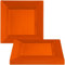 Square Plastic Dinner Plate - 9.5 | Burnt Orange | Pack of 10