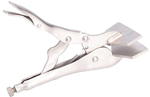 Locking Plier with Flat Mouth, Adjustable Sheet Pliers for Metal Bending and Metal Break and Crimping - 55# Steel(8 inches)