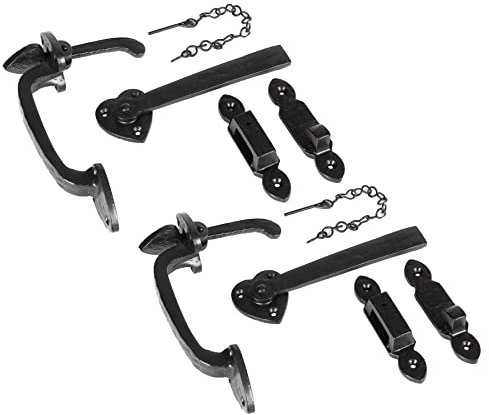 Hammer and Tongs Pfeilspitze Suffolk Latch - H195mm - Schwarz - Pack Von 2
