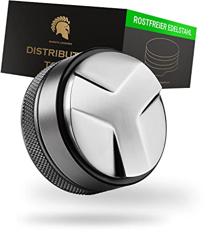 Barista Legends® distributor Edelstahl höhenverstellbar - Leveler Tool für perfektes Kaffeemehl im Siebträger - Espresso Distributor 54mm für perfekte Ergebnisse (54mm Ø)