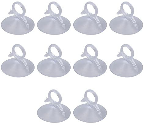 Estink Mini Ventose in PVC Trasparenti per Vetro Auto, 45mm, Set 10 Pezzi, Ganci per Specchi e Finestre