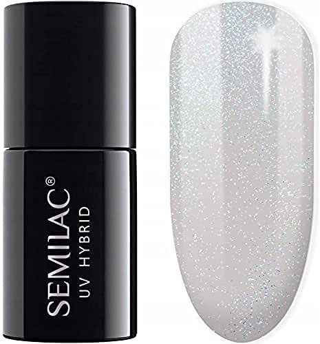 338 UV Hybrid Nail Polish Semilac Cosy Grey Shimmer 7 ml