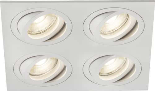 Knightsbridge GU10 Ambar Quad Tilt Square Downlight White