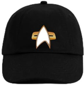 Spreadshirt Star Trek Voyager Crew Logo Baseballkappe, One Size, Schwarz/Schwarz