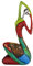 SHENGTIAN Bunte abstrakte Kunst weibliche Yoga-Pose Statue, Indoor-Moderne Wohnkultur Bunte Figur Malerei Kunst Yoga-Figur Ölgemälde weibliche Statue, Tischplatte dekorative Geschenk (C)