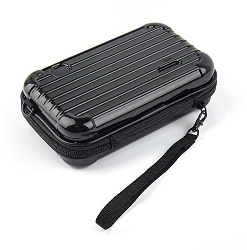 Framendino, Make-up-Tasche für Toilettenartikel, Mini-Schultertasche mit abnehmbarem Griff und Schulterriemen für Damen, Schwarz, 1 Pack
