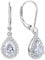 YL Damen Ohrhänger 925 Sterling Silber April Geburtsstein Simuliertes Diamant Oval Tropfen Ohrringe