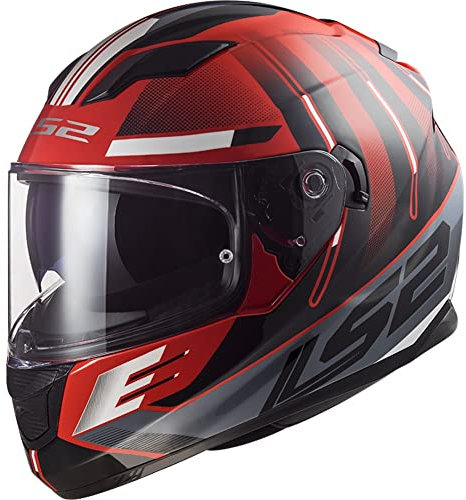 LS2 FF320 Stream Evo Shadow Integralhelm (rot/schwarz/weiss), L (59)