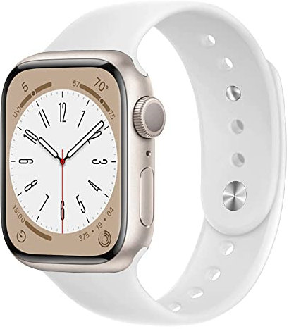 para Correa Apple Watch 40mm 41mm 44mm 45mm Series 9/8/7 iWatch se 6 5 4 3 38mm 42mm hombr/Mujer,Bracelet Silicona Deportiva Pulsera Apple Watch Ultra/2 49mm Band strap reloj,Blanco