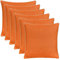 Brandsseller 6er Set Outdoor Kissen 45x45 cm – Wetterfeste Zierkissen mit Paspel – Wasserabweisende Gartenkissen & Dekokissen für draußen – Sofakissen für Balkon & Terrasse – Orange