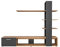 All4All Wohnwand Evo - Wohnzimmermöbel - Schrankwand für Wohnzimmer - Wohnzimmerschrank - Anbauwand mit Regalen - Schrank - Möbel für Wohnzimmer Modern Wotan+Schwarz 21