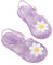Zeiayuas Jelly Shoes for Toddler Girls Summer Beach Retro Jellies Sandals T-Strap Slingback Little Kids Glitter White Size 9 Soft Closed Toe Princess Dress Flats for 2-9 Years