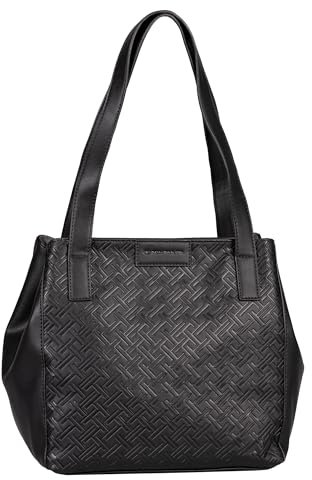 TOM TAILOR Mirenda Damen Shopper Umhängetasche Reißverschluss Groß Schwarz