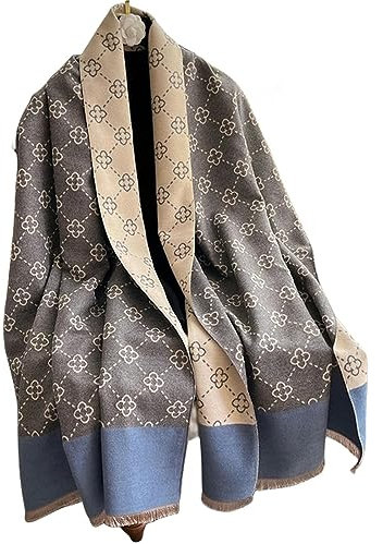 ZONTO Schal Winter Frauenschal Doppelgesichtes Fleece -Schal Warmer Schalschal-A