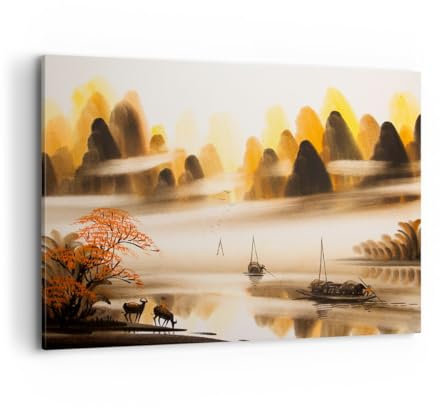 ARTTOR Bilder auf Leinwand 120x80cm Wandbild Landschaften Natur - 5240
