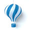 Bunte Heißluftballon Lampions aus Papier als Deko für Geburtstag oder Party | Ø30cm, flammhemmend, mit Gondel und Metallbügel | Papierlampion Laterne Partydeko, Farbe: Blau