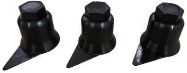 KRAM-Tuck - 100x Radschrauben - Radmuttern - Radschraubenkappen - Radmutternkappen - Kunstsoff Kappen Abdeckungen - Indikator für lose Schrauben (Schwarz, 33MM)