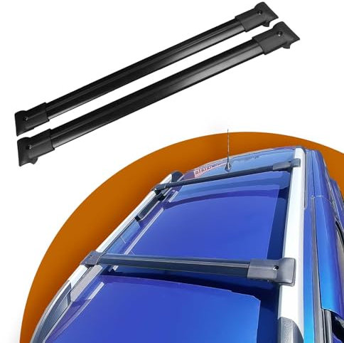 Cross Auto Accessories-Auto Dachträger Kompatibel Mit Vw T6 Multivan 2015-2023 Aluminium Querträgern İn 2 Pcs Schwarz