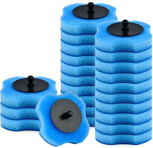 OTYMIOW Escobilla Desechable de Baño 24 Cabezales de Recambio para Escobillero Desechable, Cabezal de Esponja para Limpieza de Taza de Inodoro, Cabezales de Recambio para Escobillero Desechable