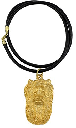 Art-Dog Exclusive Dog Necklace with Gold Plating 24ct - Handmade Jewelry Masterpiece for Dog Lovers – Gold-Plated Dog Necklaces for Men and Women – Yorkshire Terrier