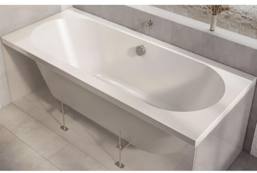 MILANO White 1800 x 800mm Double Ended Round Bath | Acrylic Construction. Generous Bathing Capacity. Stains & Scuff Resistant. Contemporary Style. Height Adjustable Feet.