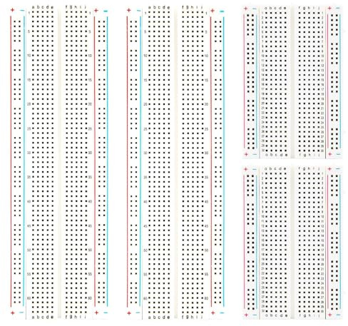 ELEGOO 2PCS 830 Point & 2PCS 400 Point Breadboard Kit Solderless Breadboards for Arduino Bread Boards Electronics for Circuits Projects Prototype Board